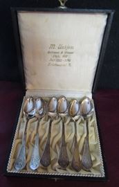 Scandinavian Sterling Silver 830 set of #6 M. Unhjem, Gullsmed & Graver signed & marked Teaspoons.