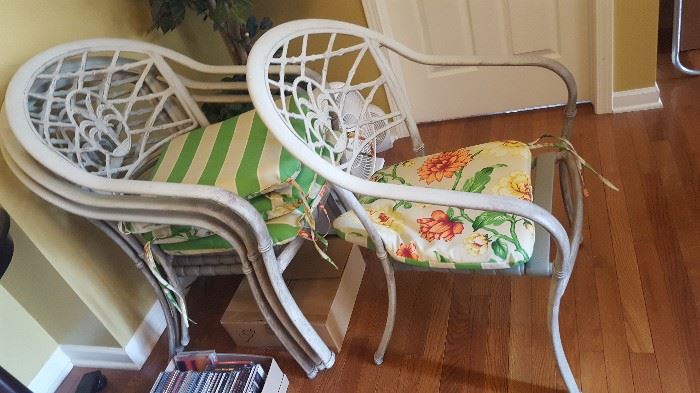 $40  Metal chairs with cushions