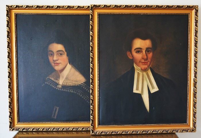 Paintings by Sally Jo (Owens) Lord, 1909. Subjects are Rev. and Mrs. Hobart Lancey De Lord