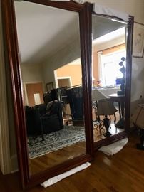 Large mirrors. 3’4” wide, 6’7” tall