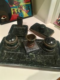 Vintage marble desk set