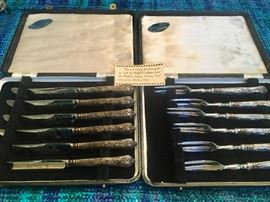 Sterling fork & knife box sets