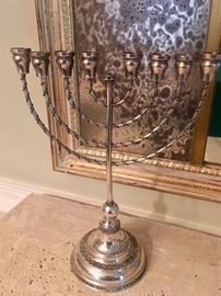 antique silver menorah