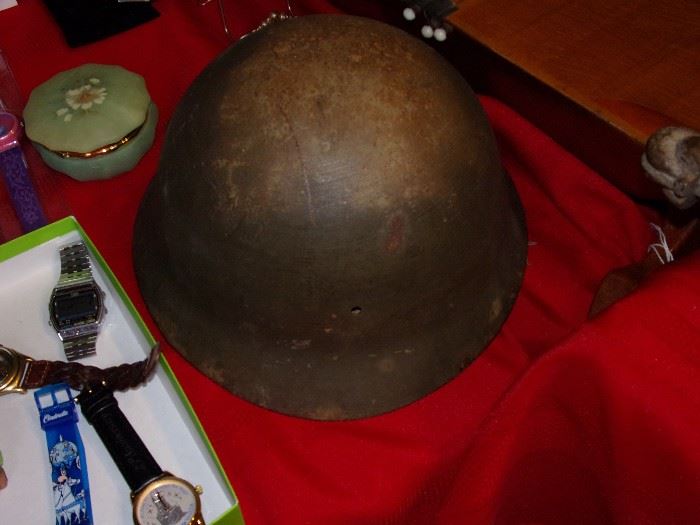 Japanese Helmet, mess inside, WW2
