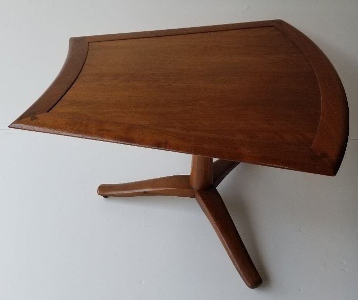 Barney Flagg for Drexel Parallel Group Mid-Century Modern Trapezoid Table with Butterfly Joints and Original Ball Feet