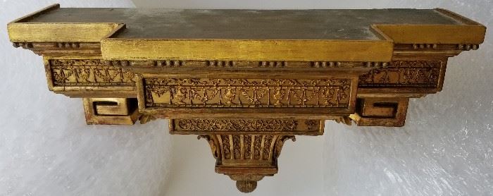 Large Antique French Empire Gilt Neoclassical Shelf