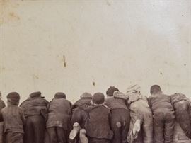 FM Sutcliffe Stern Realities English Children Iconic Photograph with Interesting Provenance
Original F.M.S. FMS F. M. FM Sutcliffe Francis Meadow Sutcliffe Frank Sutcliffe Photo
Whitby, England
SUTCLIFFE, F.R.P.S., Francis "Frank" Meadow (English, 1853-1941): "Stern Realities", circa 1888, cabinet photo or mounted toned silver photographic print, 5 7/8 x 8 inches, 10 x 12 inches mounted, FMS 307 from negative appears as part of printed image lower left, untitled on image however identified from online references. Unmatted and unframed.
Provenance:
Local find, offered by an estate buyer near our offices in Florida. The provenance was listed as being the Estate property of turn of the 19th to 20th century American Impressionist artist, designer, former Tiffany & Co. employee and one-time Manhattan retail jewelry store entrepreneur John Mason, obtained directly from Mason's great grandson.