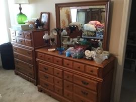 Matching dresser, mirror, chest and bed
