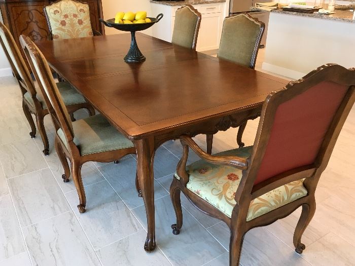 Baker Dining Room table and six chairs.