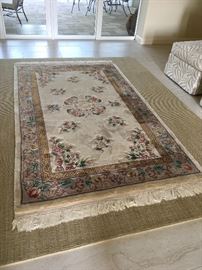 All wool Chinese rug.  5 x 9