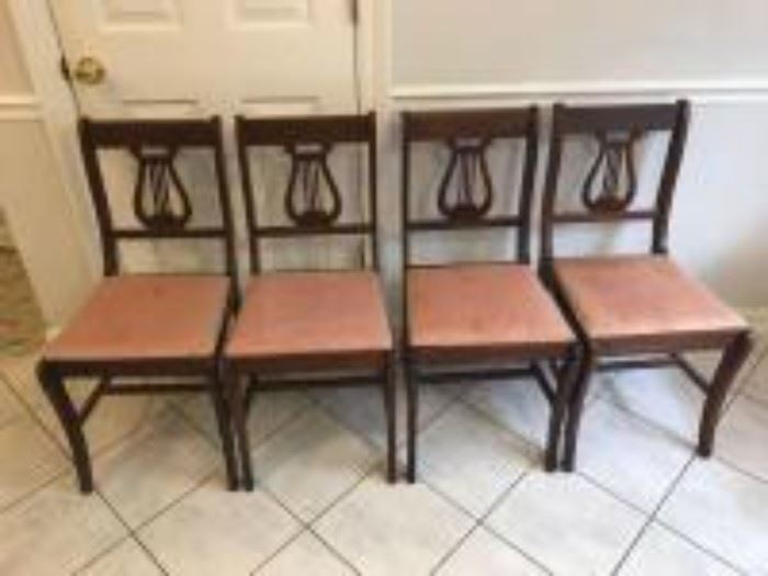 4 harp back chairs