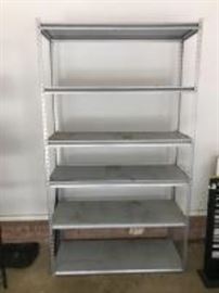 silver shelf unit