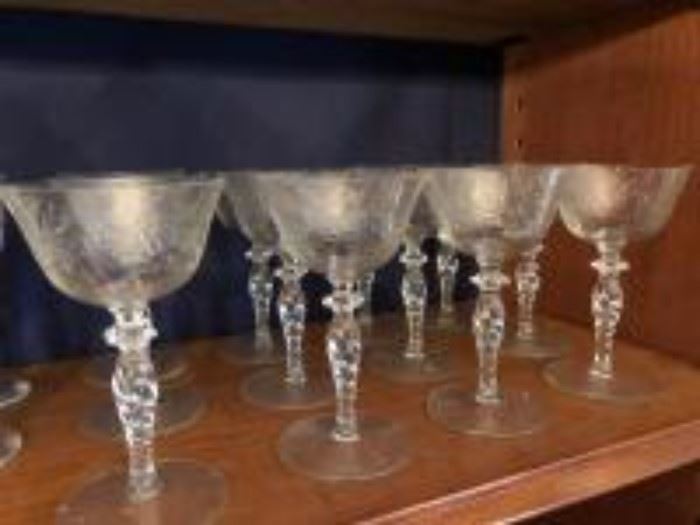 12 etched glasses