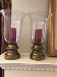 vintage brass hurricane lamps