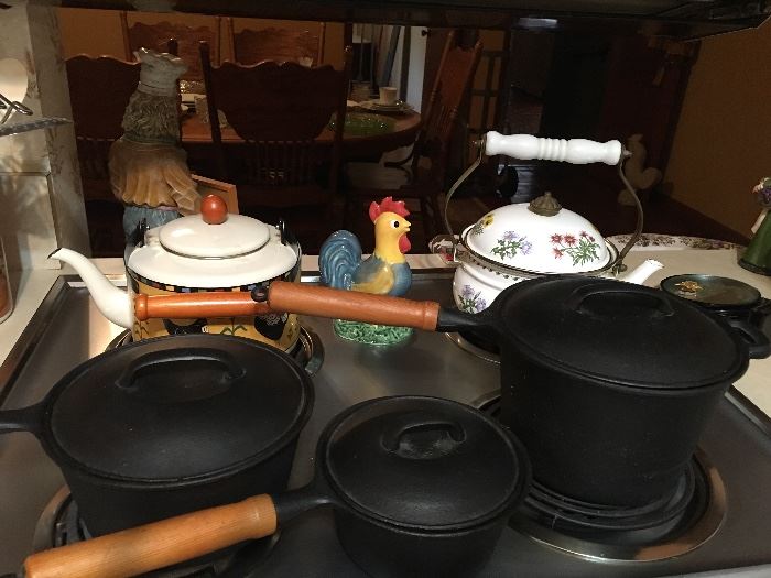 Over 40 Cast Iron Pots to Choose From, Magnalite, Pots, Pans, Utensils, Knives, etc