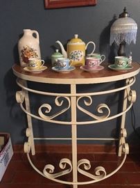 Handmade Iron Table with Wooden Top