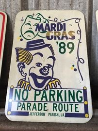 Vintage 1989 Aluminum Mardi Gras Signage