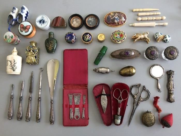 Many antique sewing-related items and other precious smalls.