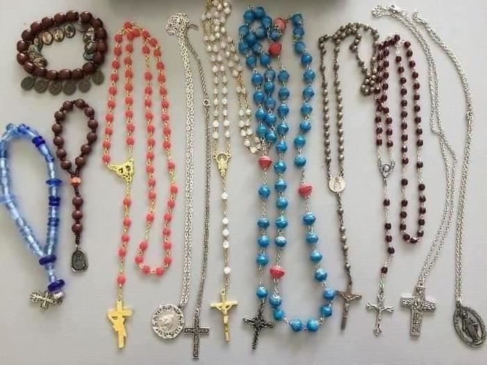 Cross & crucifix necklaces and bracelets.