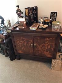 Vintage Asian style inlay cabinet! Dimensions= 28H, 16D, 31W.
Excellent quality!