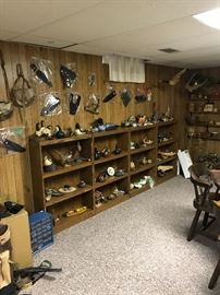 Carved Ducks and Fish! Two geese flying!