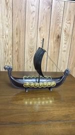 Brass Viking ship.