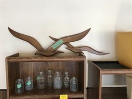 Vintage mason jars and other home decor.