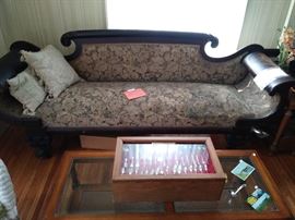 This couch was owned by Mr. Child, the first mayor of Rochester.