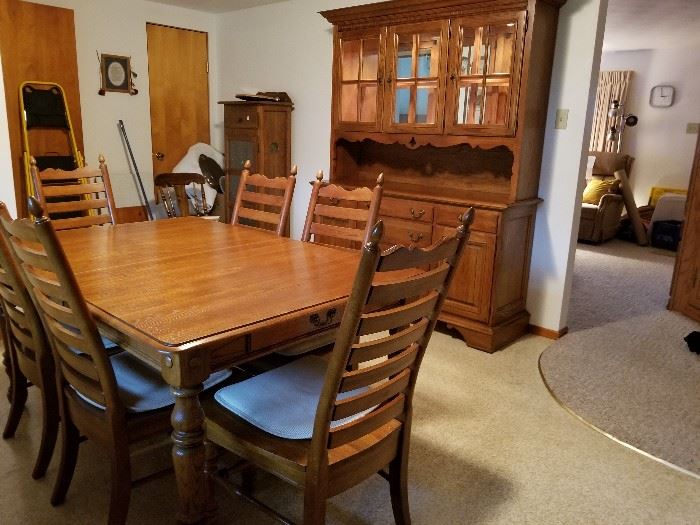Keller Solid Oak dining table and hutch