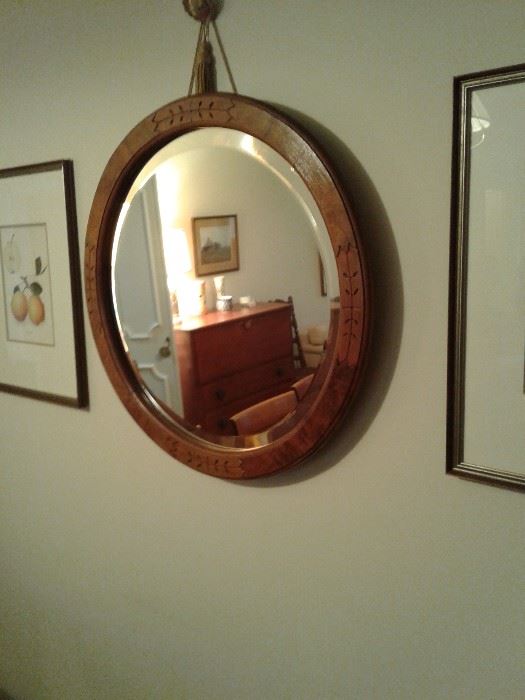 Beautiful beveled mirror.  Antique