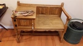 antique oak bench