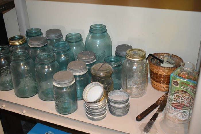 Vintage Blue Canning Jars