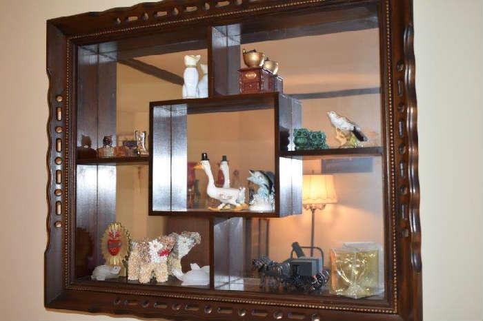Shadowbox with Swans, Cat, Cart, Bird, Turtle, Elephant, More