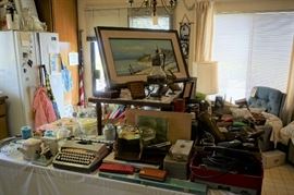 Old typewriter and loads of vintage tools