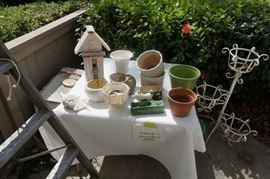 Patio items plus 2 ladders