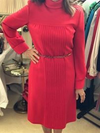 Bright red vintage dress