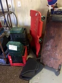 Vintage mechanic's creeper, glass blocks and other great garage finds!