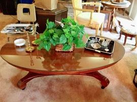 Another view of the Rolling Oval Cocktail table.