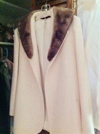 Coat with Mink Collar Size Large