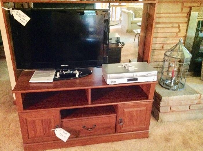 Samsung Flat Screen TV and Cabinet