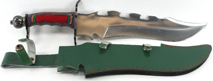 Knife with green scabbard