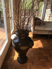 Large decorative pottery vase-some chips to handle 