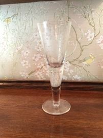 Etched crystal Pilsner with coat of arms. Circa 1930's.  11 inches tall.