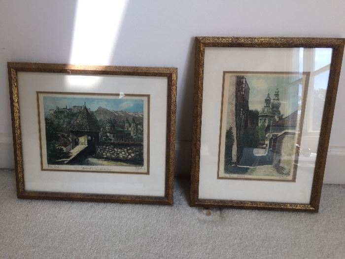 german lithographs  - with original signatures by artist