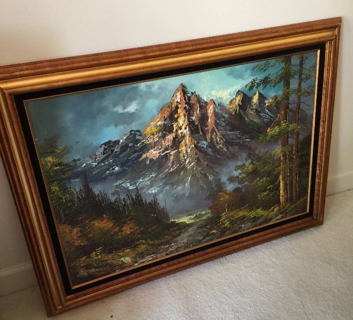 beautiful mountain oil painting