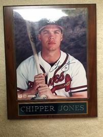 Autographed and mounted Chipper Jones with COA