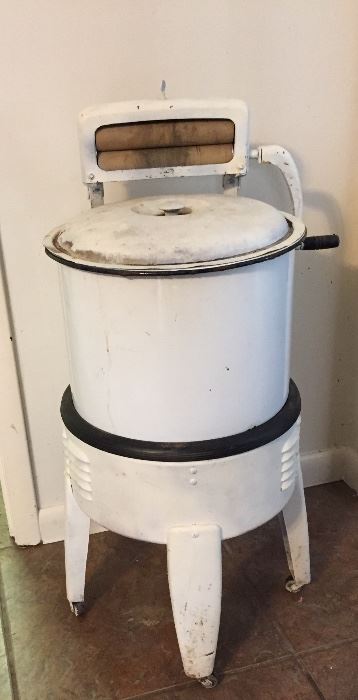 Vintage small washing machine on casters