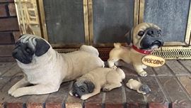 Various Pug figurines