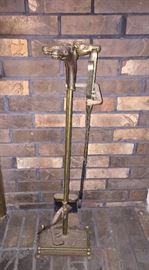 Vintage brass horse head fireplace tools