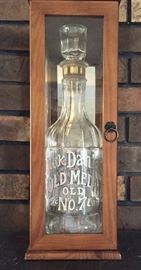 Jack Daniel's bottle in display case